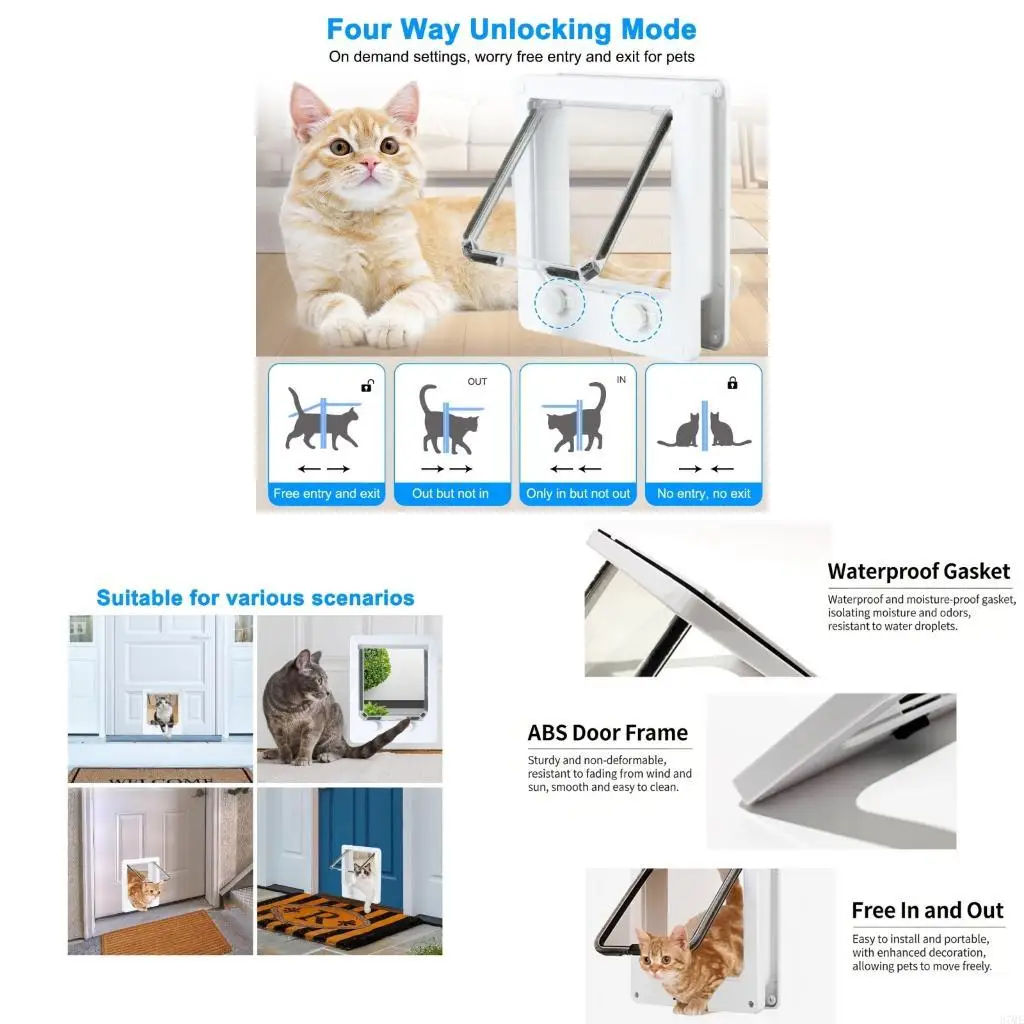 37ME Pet Door Get-in-whenever Interior Exterior Upgraded Version Door Lock