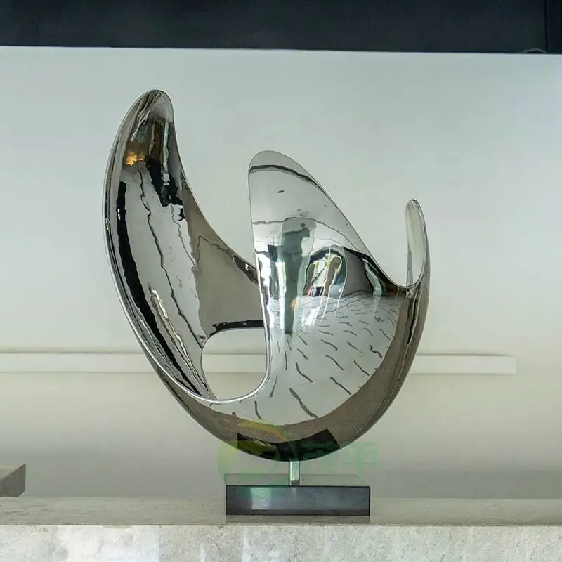 High Quality Custom Modern Interior Metal Decorative Art Tabletop Ornament Abstract Stainless Steel Sculpture