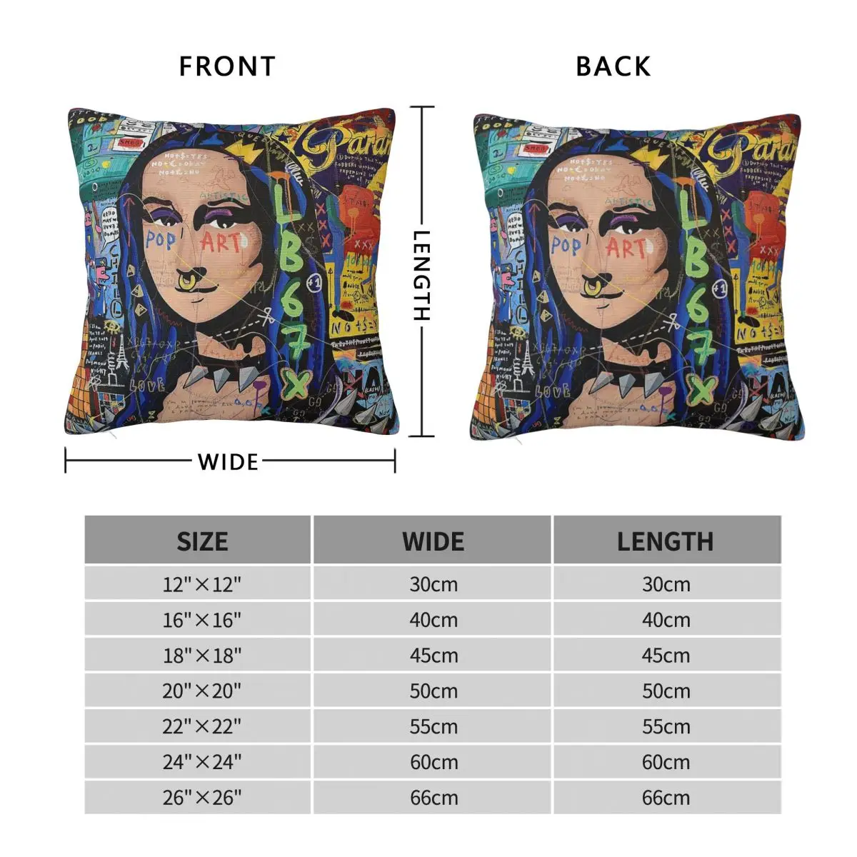 Leonardo Da Vinci Mona Lisa Square Pillowcase Polyester Linen Velvet Pattern Zip Decor Home Cushion Cover
