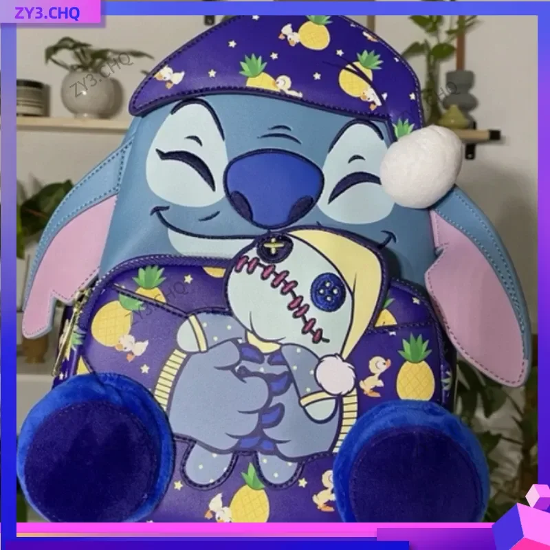

Loungefly Disney 2025 In Stock Stitch Mini Travel Backpack Cute Cartoon Character Lady Bag Student For Kids Birthdday Gift