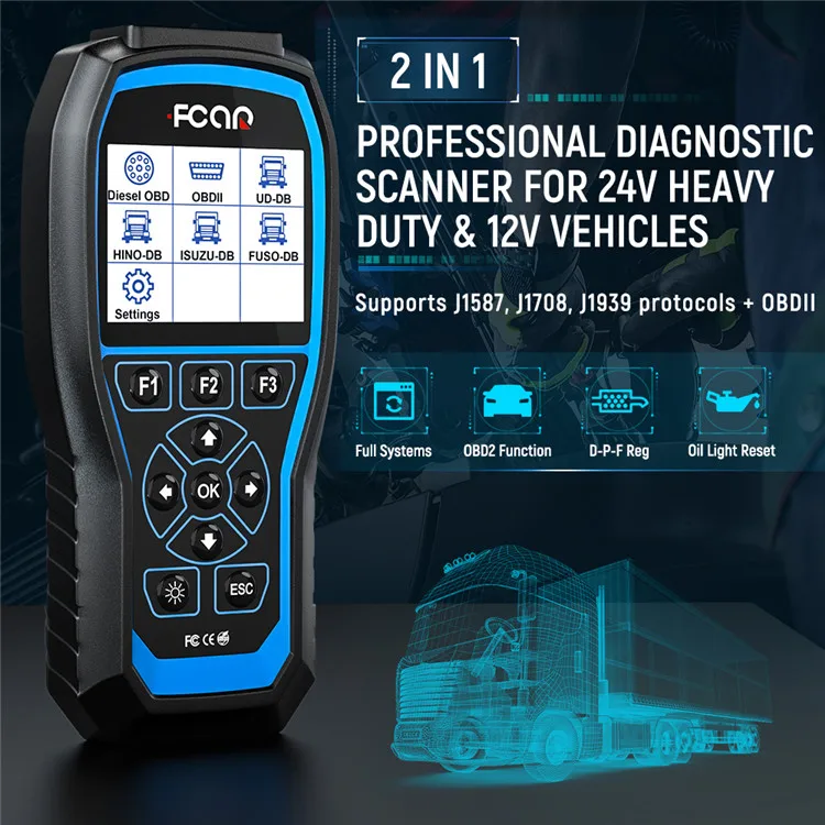 Fcar F506PRO HD Pickup Truck Excavator Heavy Truck Diagnostic Tool DPF Regeneration Maintenance Reset