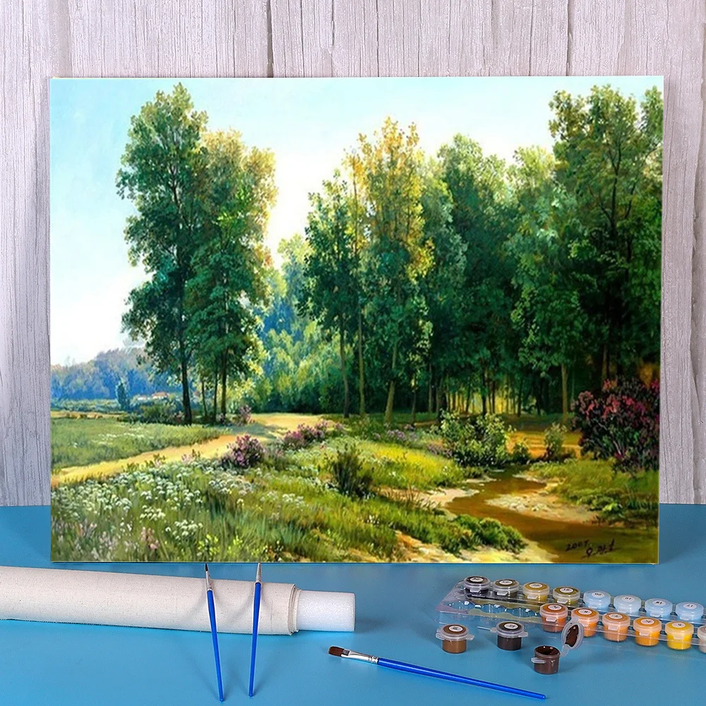 50*70cm Oil Paints Package DIY Painting By Numbers Set Landscape Nature Picture For Drawing By Numbers On The Wall Decor Home