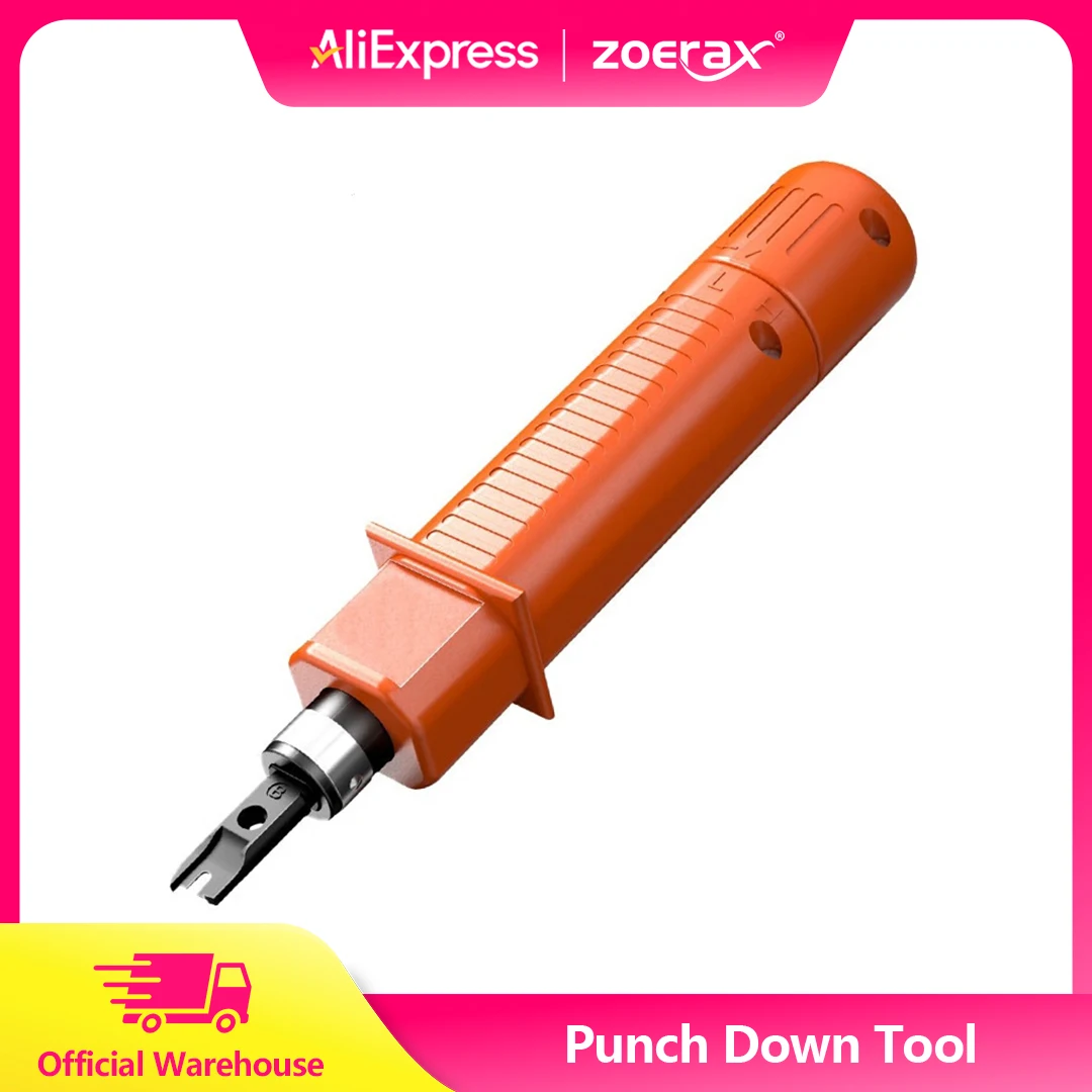 ZoeRax Network Cable Punch Down Tool Double Blade Ethernet Impact Terminal Insertion Tool Adujustable Impact Power