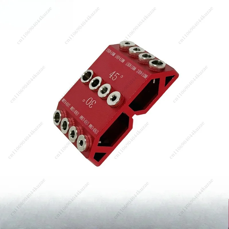 Aluminum Alloy Woodworking Hole Positioner, 30° 45° Multi‑Angle Pocket Hole Jig for Furniture Drilling Operation