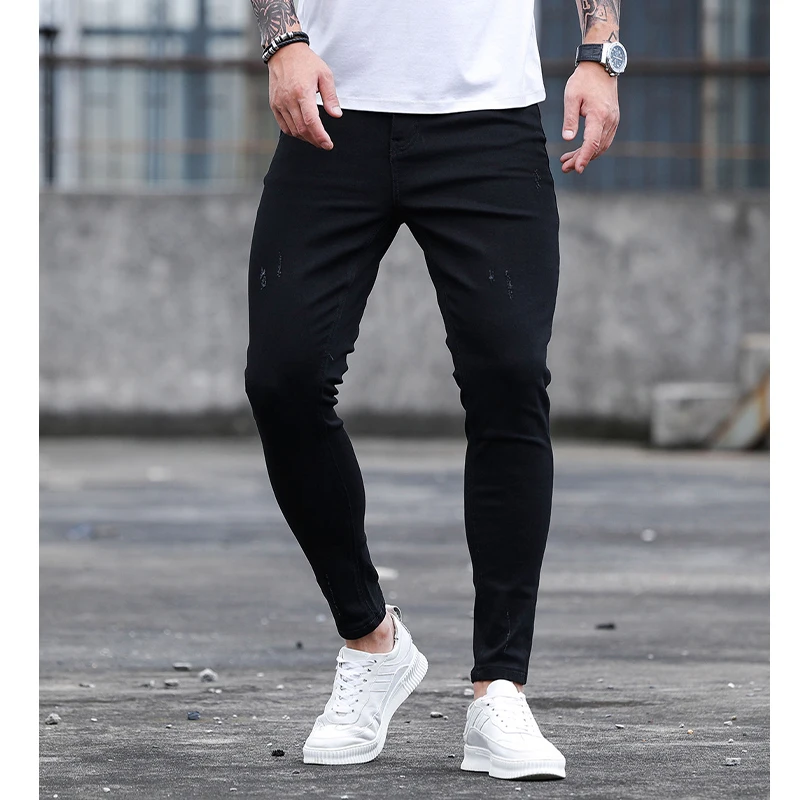 Alta Qualidade dos homens Stretch Skinny Jeans 2023 Preto Clássico Denim Calças Moda Streetwear Calças Roupas Masculinas Jeans Para Homens