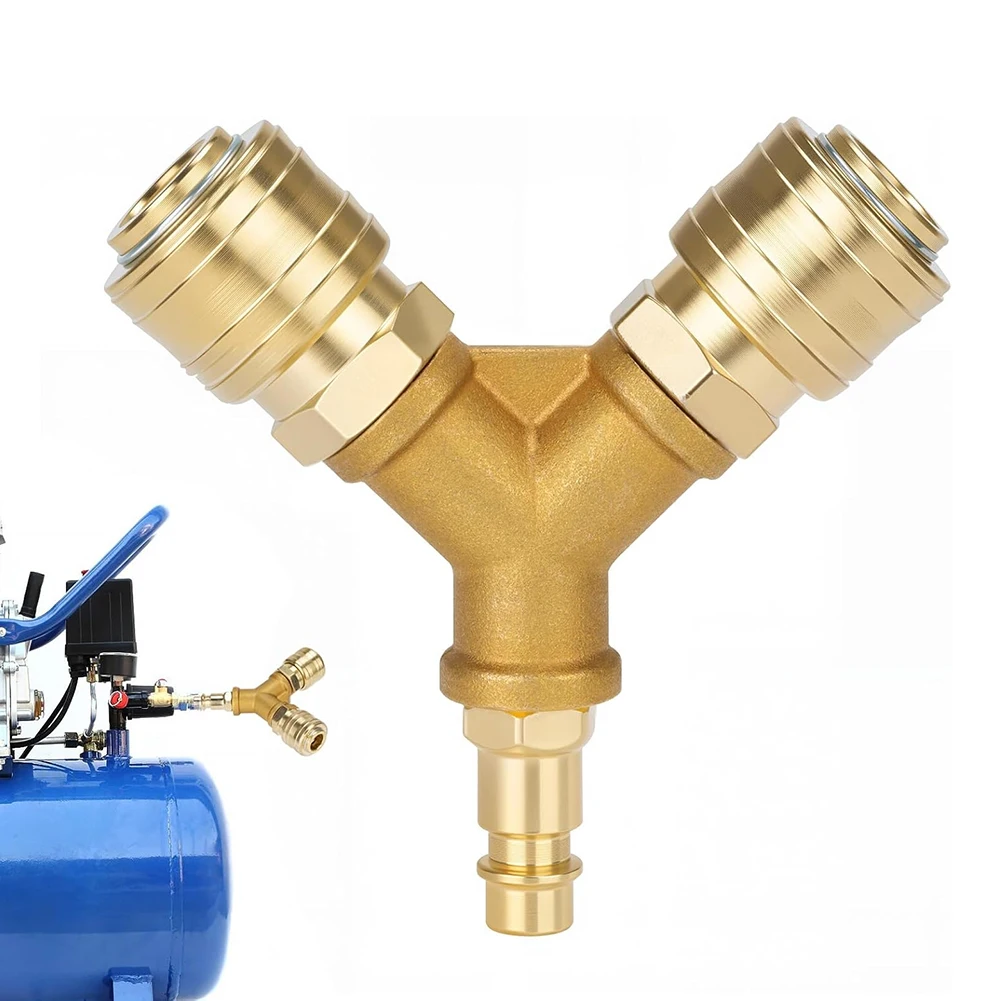 14 Inch Industrial Compressed Air Distributor Pneumatic Connector with High Resistance Nickel Plated Brass Material