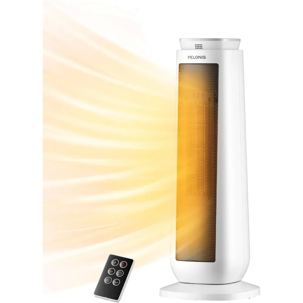 

Oscillating Ceramic Tower Space Heater with Remote&Thermostat, Electric Energy Efficient Floor Heater for Indoor Safe with Timer