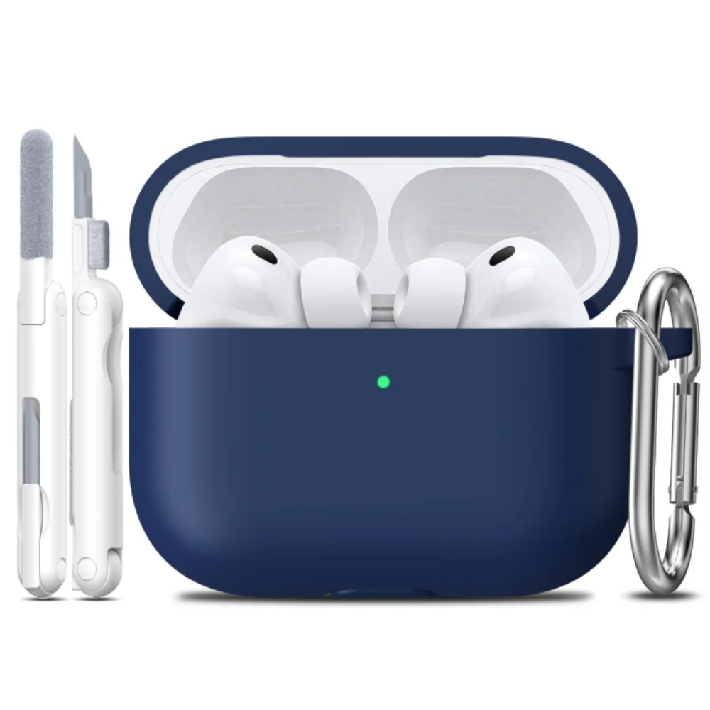 ل AirPods Pro الجيل الثالث غطاء سماعة الملحقات لينة غطاء من السيليكون مع سلسلة المفاتيح ومجموعة التنظيف ل AirPods Pro 3 #2
