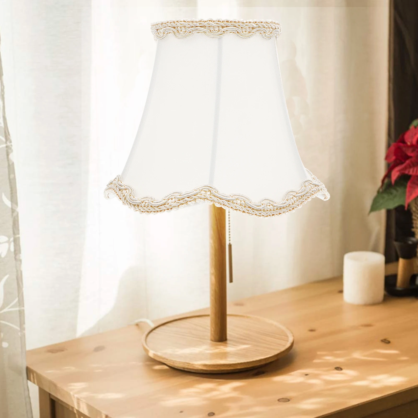 

2pcs Fabric Lampshade Modern Barrel Pendant Light Shade Cloth European Style Bedside Table Lamp Cover Accessories