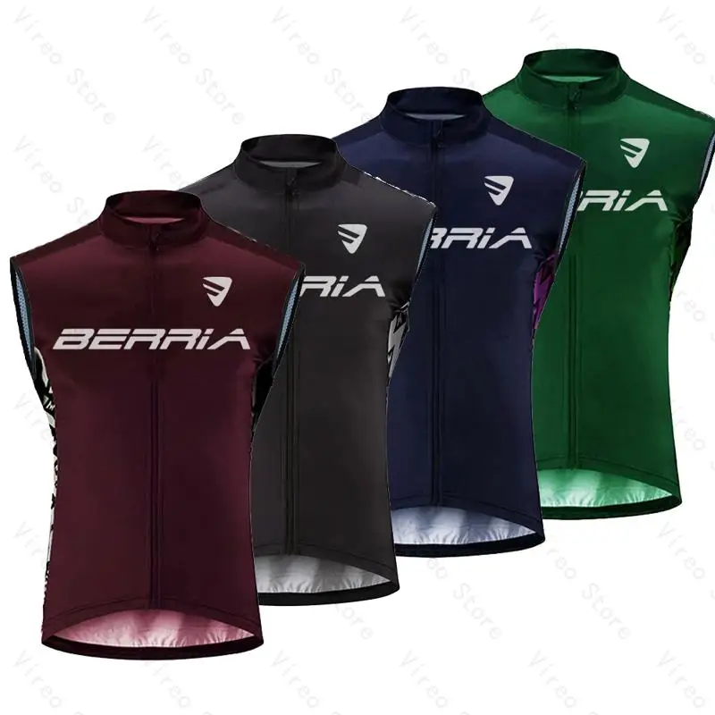 

BERRIA Cycling Vest Windproof Sports Run Road Mountain Men's Sleeveless Cycling Jersey Gilet Bicycle Breathable Vests Summer