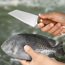 Hand Forge Boning Knife Chef Slicing Fish Fruit Steak Knife Stainless Steel Wood Handle Kitchen Knives Utility Barbecue Cleaver