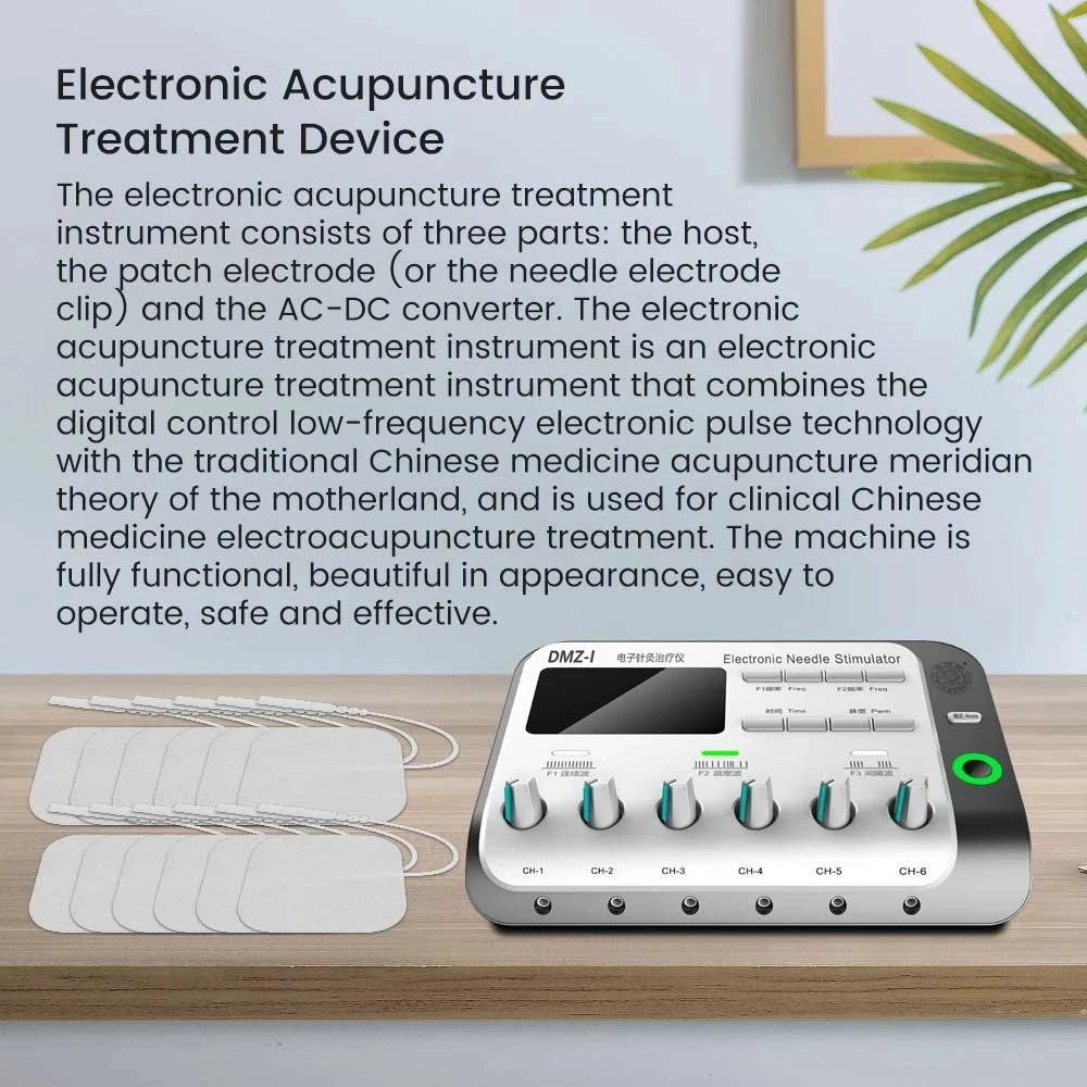 Electric Body Massager 6 Output Electro Acupuncture Needle Physiotherapy Stimulator for Pressure Relieve Relaxation Body Massage