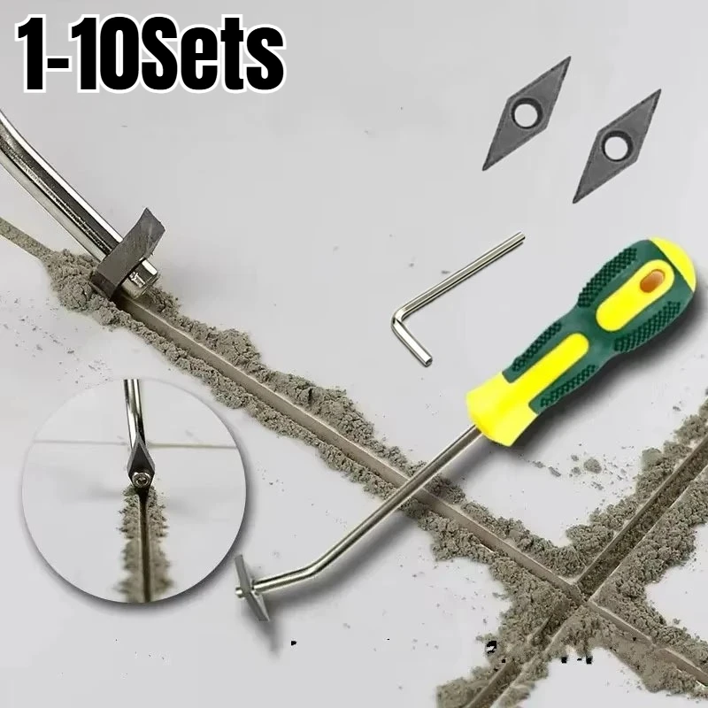 Replaceable Tungsten Steel Grout Remover Drill Bit Tile Gap Cleaner for Floor Wall Seam Cement Cleaning Hand Tool Heavy Duty Use