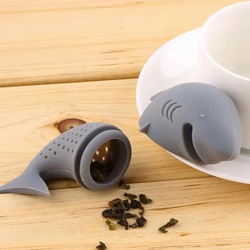 Shark Tea Strainer Loose Leaf Tea Strainer Tea Filters For Loose Leaf Cute Silicone Tea Filter Ball Funny Animal Shaped Tea