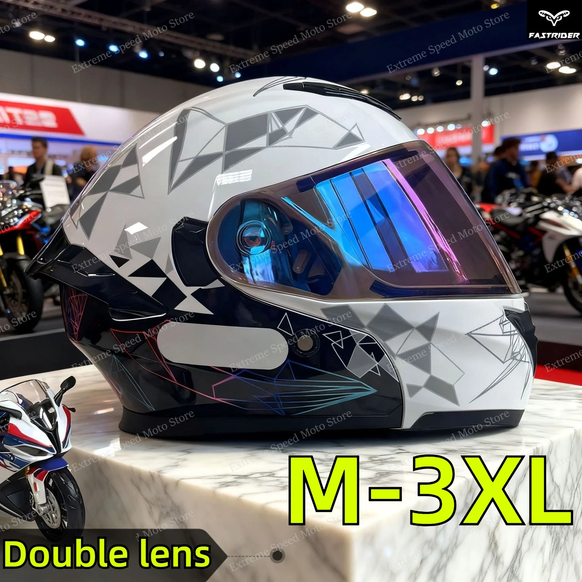 

Certified Modular Flip Up Motorcycle Helmet, Dual Visor Full Face Motorbike Helmet for Street Racing