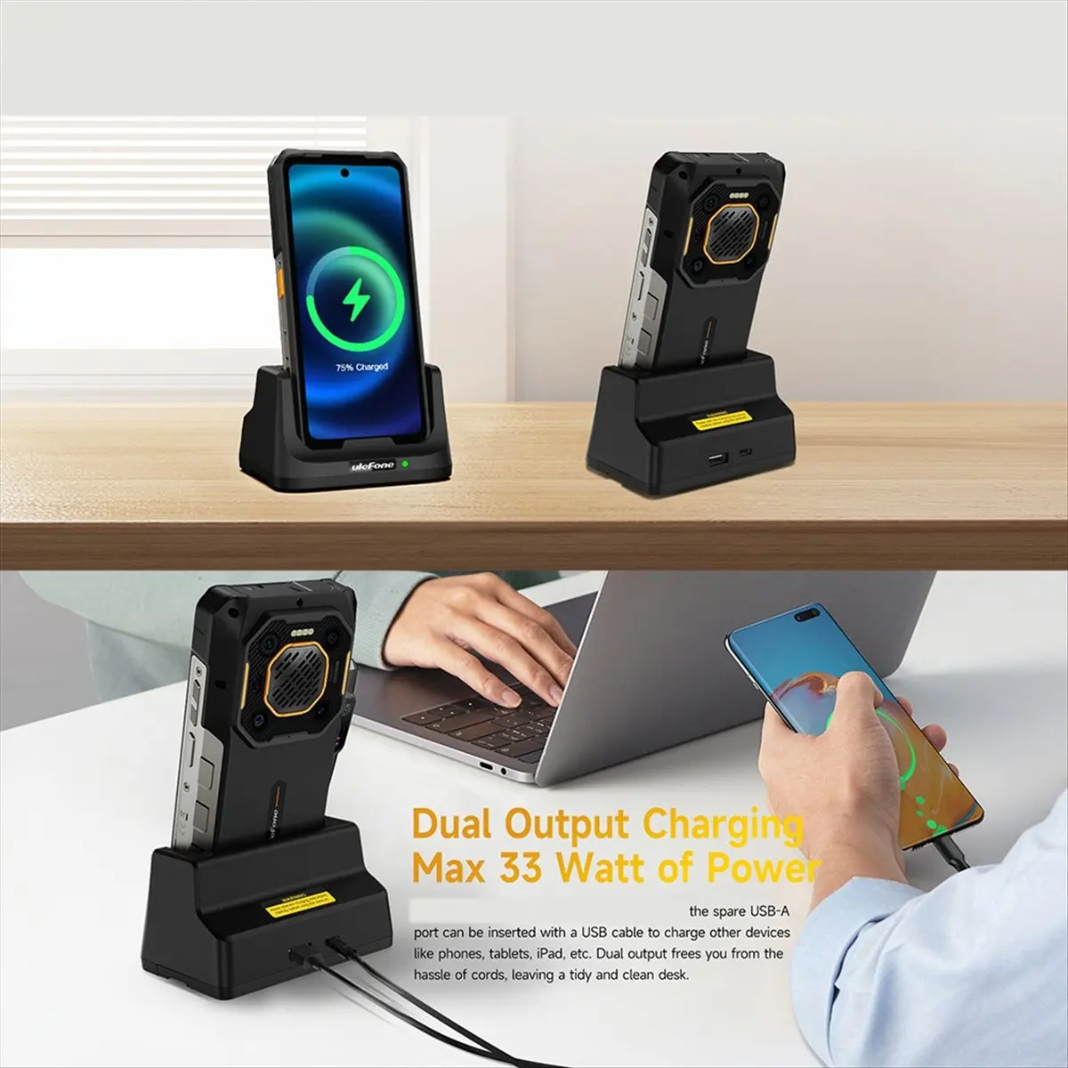 Essential  UAS22 33W Desk Charging Dock - Fast Charging Station for Armor 26 Ultra