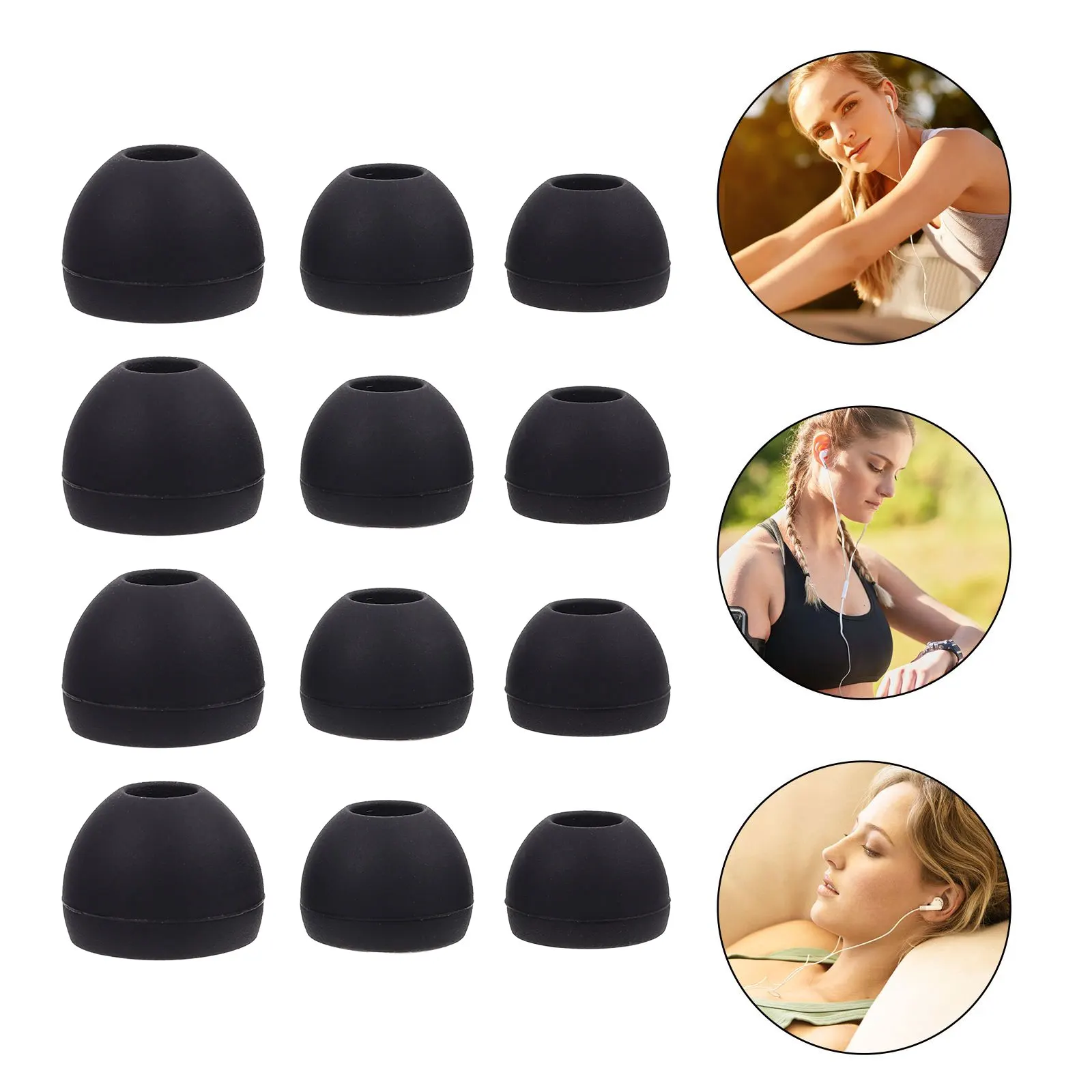 

60 Pcs Tips Anti-slip Silicone Earplugs Earphone Covers Case Wireless Accessories