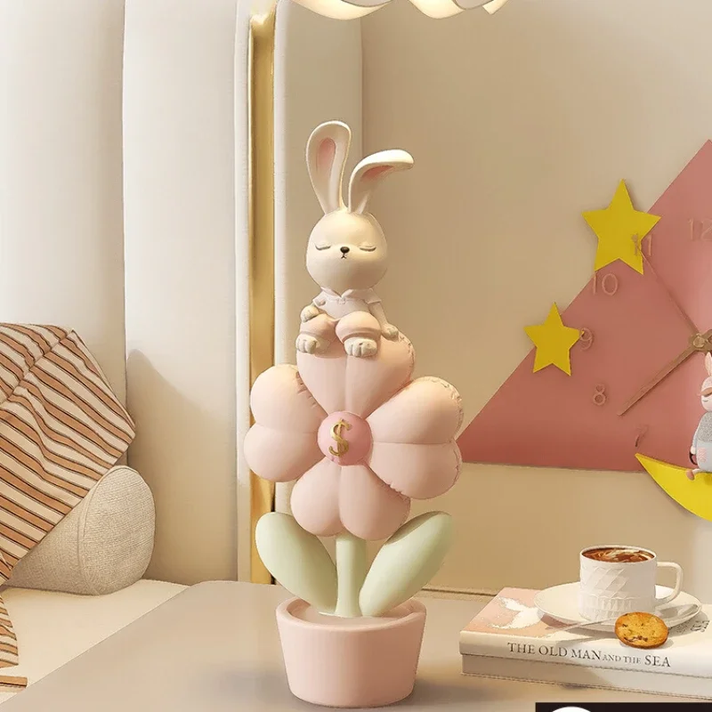 *qa Cute rabbit decoration home accessories TV cabinet wine cabinet entrance table decoration Cure Department birthday gift#