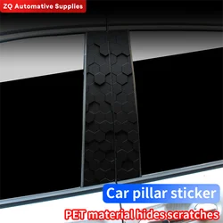 Honeycomb Car Stickers Car B-pillar Vinyl Decals Waterproof Auto Center Pillar Sticker Cover Scratches Vehicle Decor Accessories