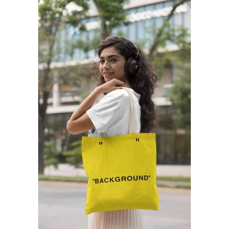 

Background Offwhite Yellow Tote Bag