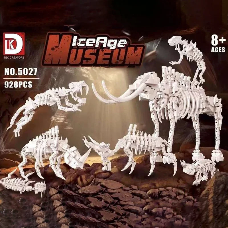 Creative Expert MOC DK 5027 Jurassic Ice Age Museum Dinosaur Fossil Mammoth Model 928PCS Building Blocks Brick Puzzle Toys Gift