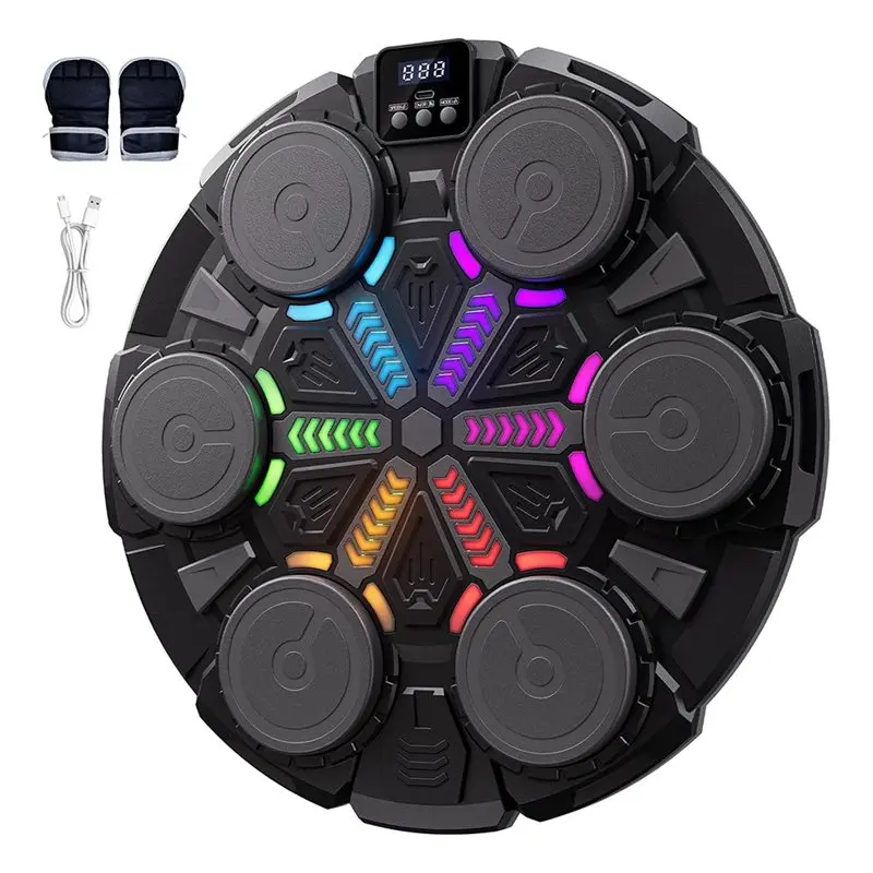 

Музыкальный штамповочный станок SYDS с ритм-подсветкой, Bluetooth-боксерское оборудование с перчатками, для детей/взрослых, музыкальный боксерский станок