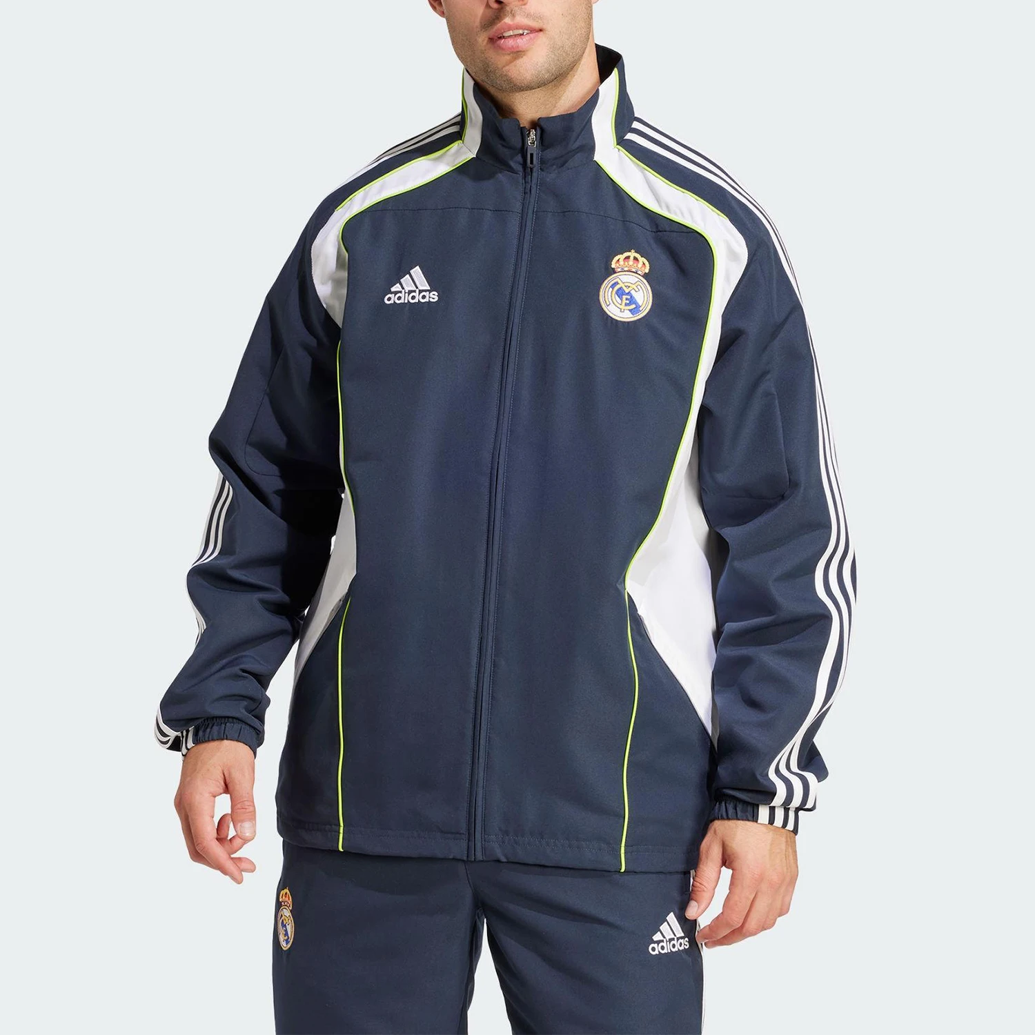 

Adidas genuine 2025 Men's Patchwork Football Stand-Up Collar Training Jacket JF2575