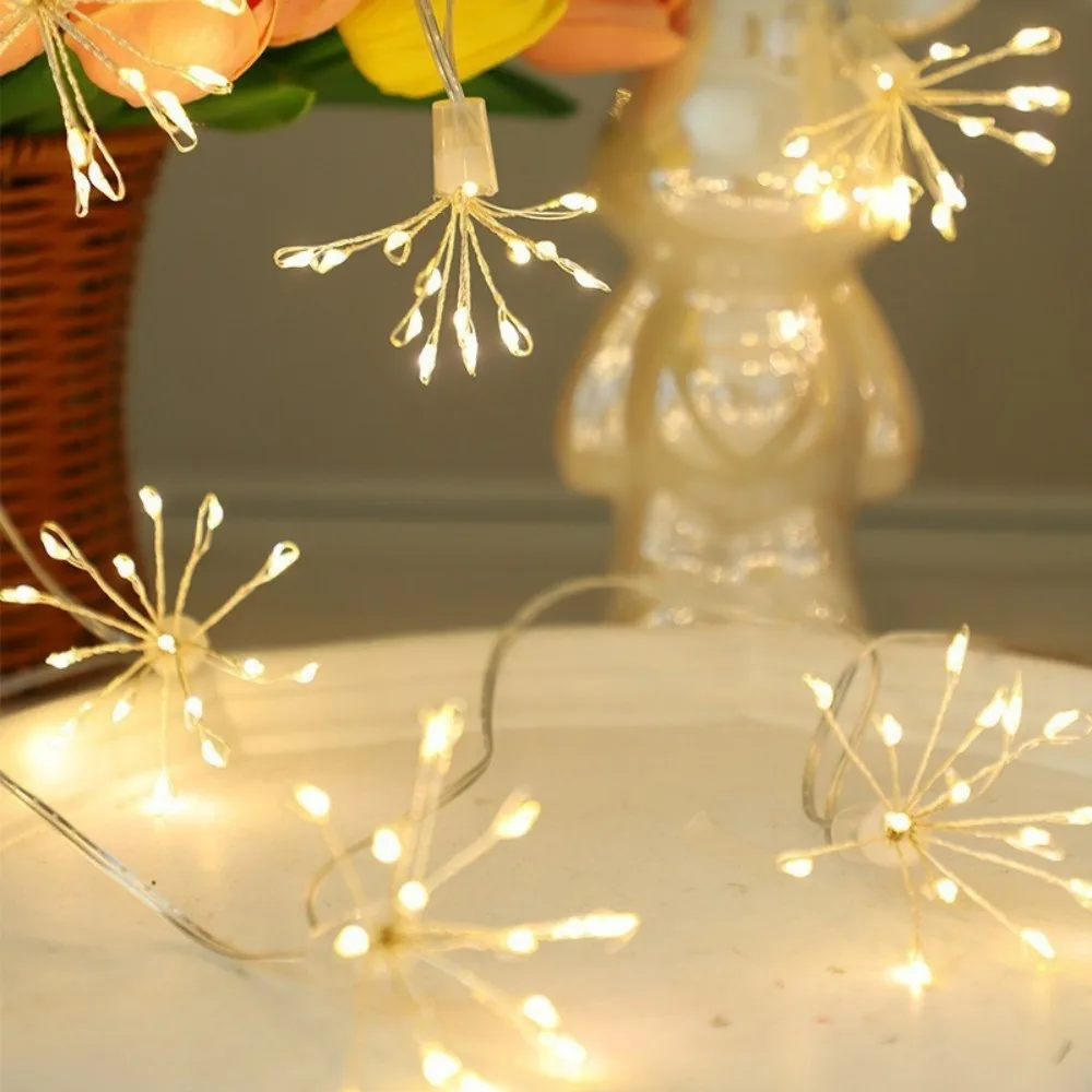 1PC 3M100LED USB Firework String Fairy Lights, 8 Modes For Wedding Holiday Party Garden Room Christmas Decoration