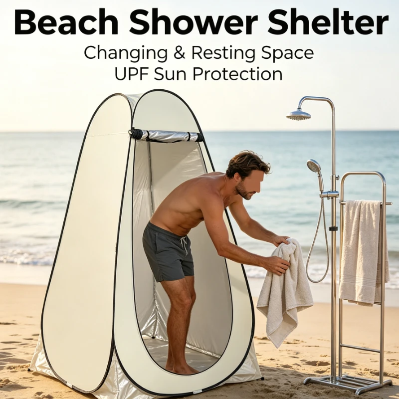 Portable Pop Up Privacy Tent With Ventilation Mesh And Waterproof Fabric For Outdoor Beach Changing Room Shower Shelter Gear