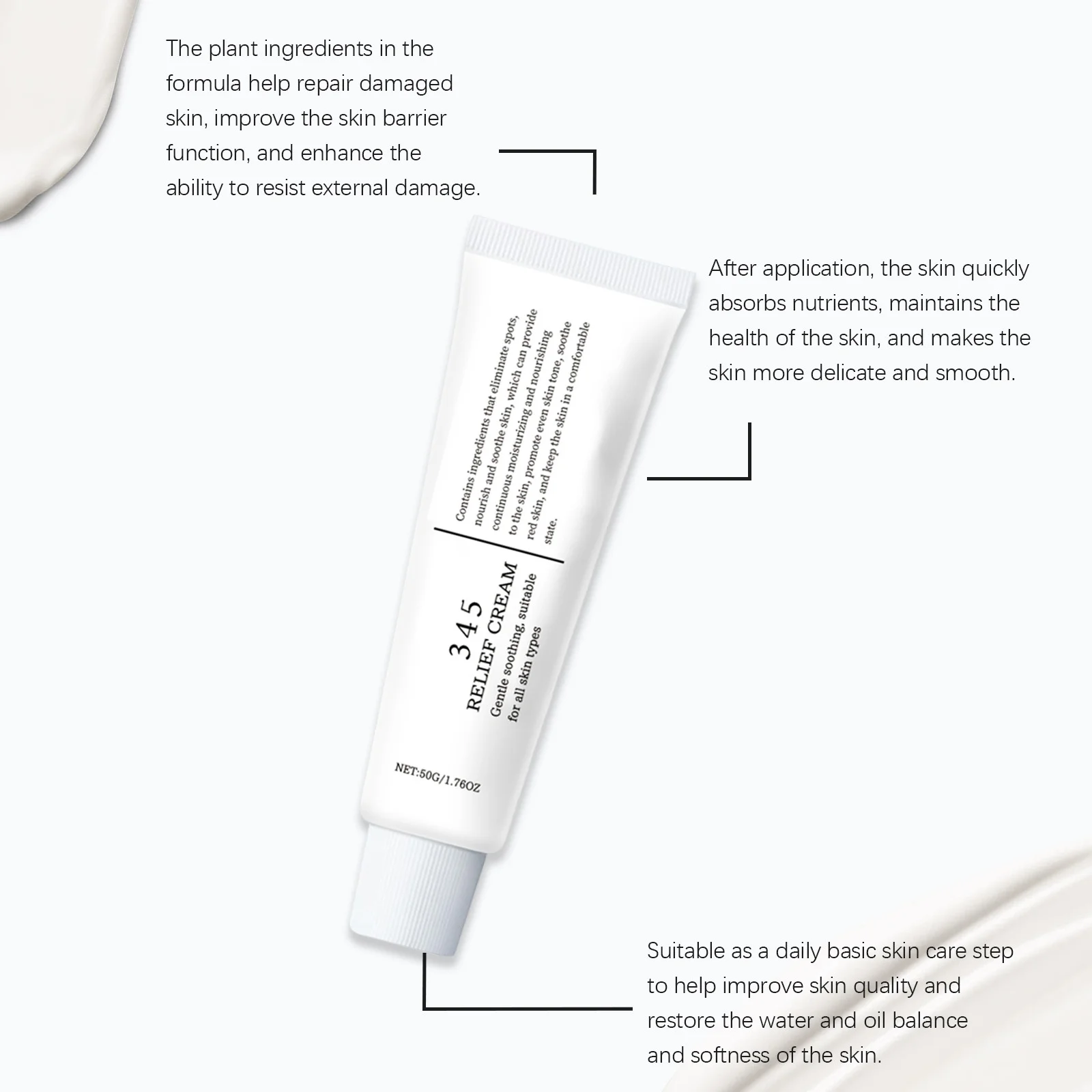 Facial Soothing Cream Deep Moisturizing Soothing Redness Improve Sensitive Skin Strengthen Skin Barrier Rejuvenating Face Cream image 3