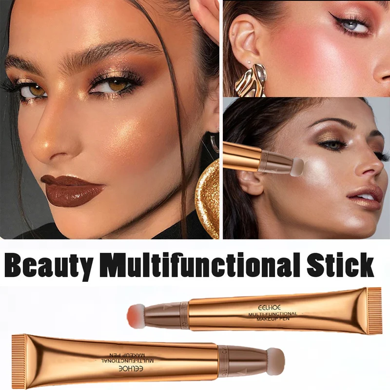 Multifuncional maquiagem caneta contorno líquido lápis blush highlighter vara hidratante shimmer duradoura rosto maquiagem ferramenta