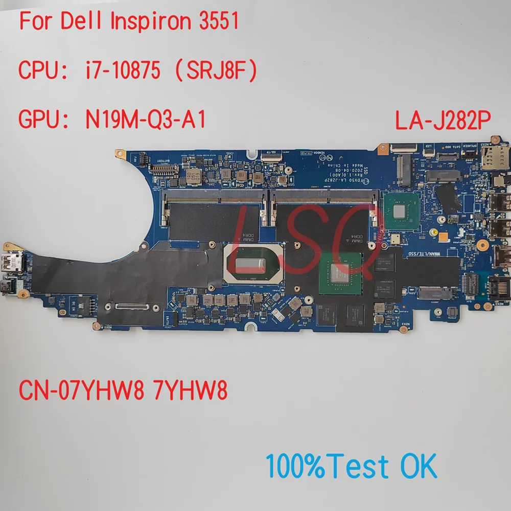 

LA-J282P For Dell Latitude 3551 Laptop Motherboard With CPU i5 i7 CN-033T3Y 33T3Y M71CD 0M71CD 100%Test OK