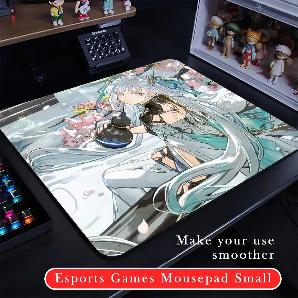 W-Wuthering Waves Mouse Pad Cartoon rubber Small mouse pad desktop computer office keyboard e-sports ROGs game mouse pad