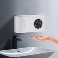 Dispensador automático de jabón Dispensador de jabón con sensor sin contacto montado en la pared (con pantalla LED) para baño Cocina Dispensador de jabón