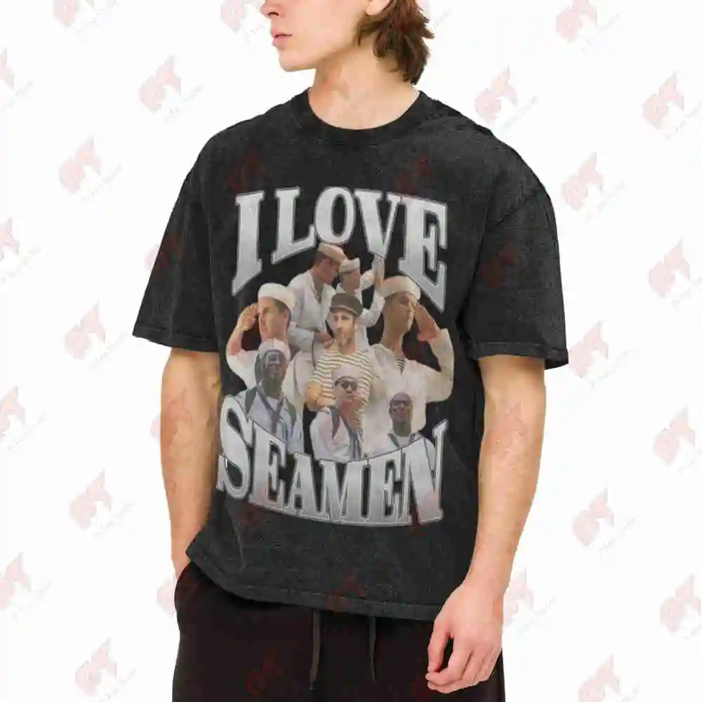 I Love Seamen Cringe Offensive Vintage Washed Tee Pure Cotton T-Shirt