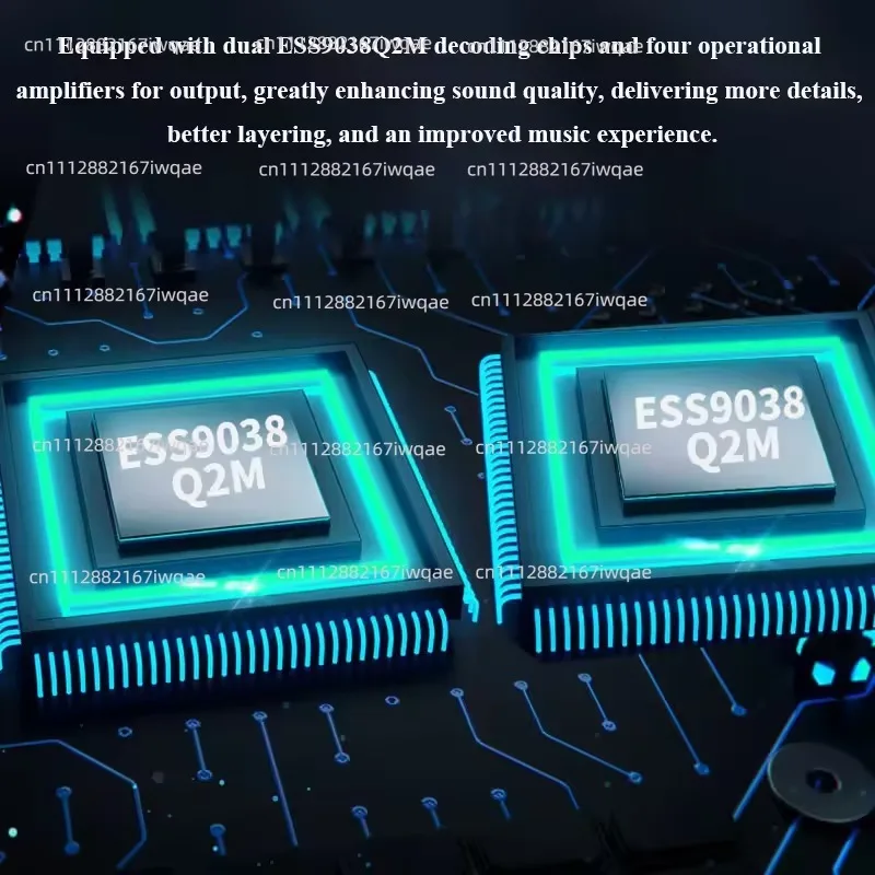 Dual ES9038Q2M Audiophile Audio Decoder Bluetooth 5.1 QCC5125 Lossless HIFI Decoder Converter, Supports DSD512 Decoding Driver