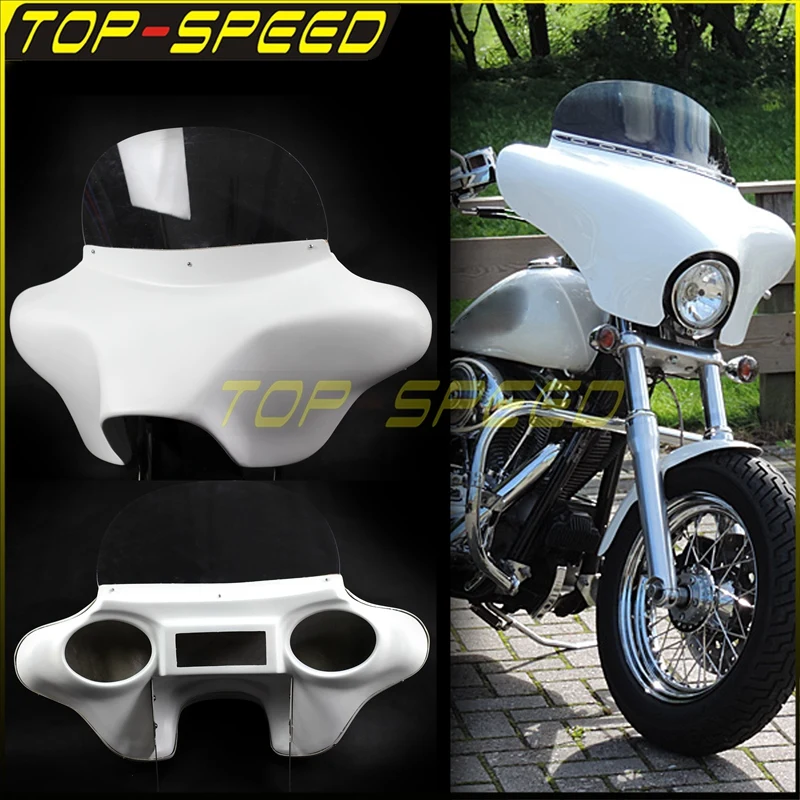 

White Motorcycle Batwing Fairing Inner Outer Fairing Cowl Deflector For Harley Touring Road King FLHR Custom Classic FLHRS FLHRC