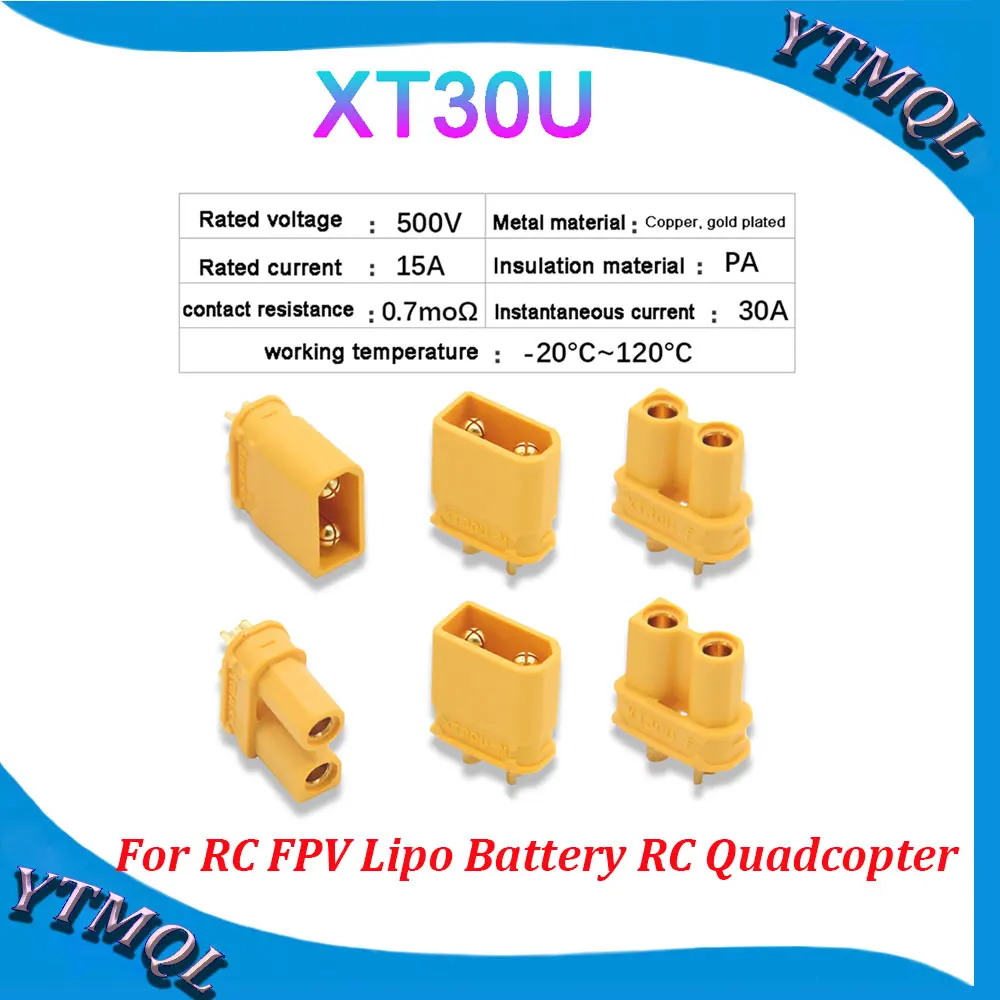 10-100Pcs  XT30U Male Female Bullet Connector Plug the Upgrade For RC FPV Lipo Battery RC Quadcopter