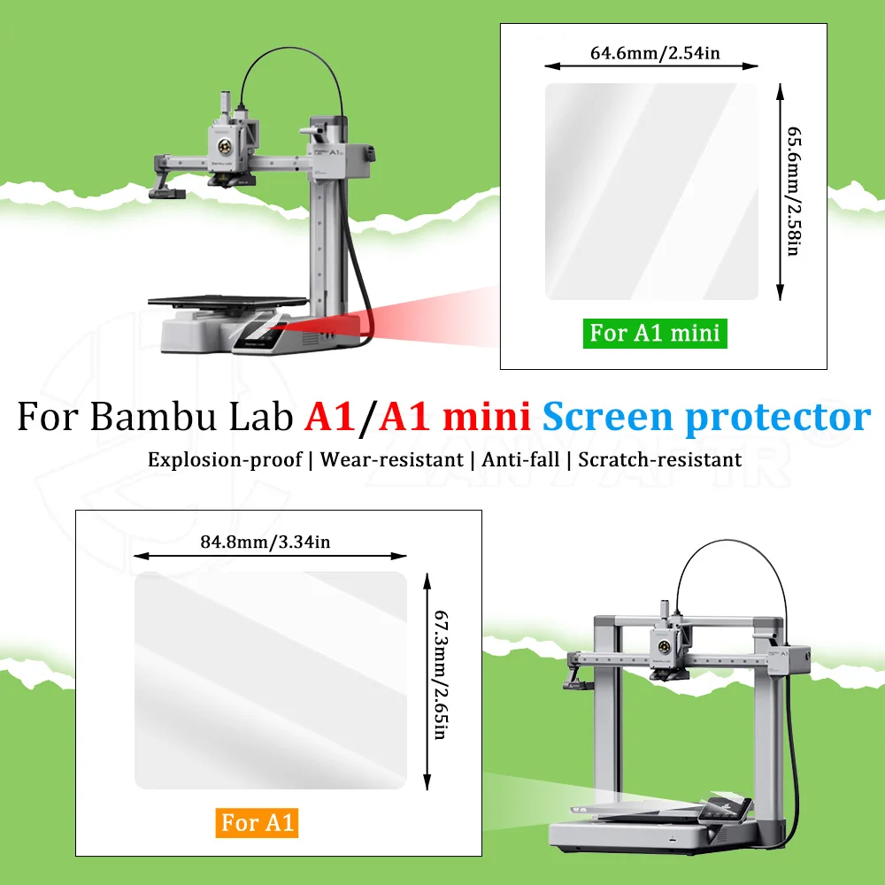 Screen Protector for Bambu Lab A1/A1mini High-definition Scratch-resistant Anti-fingerprint durable protective 3D Printer Parts