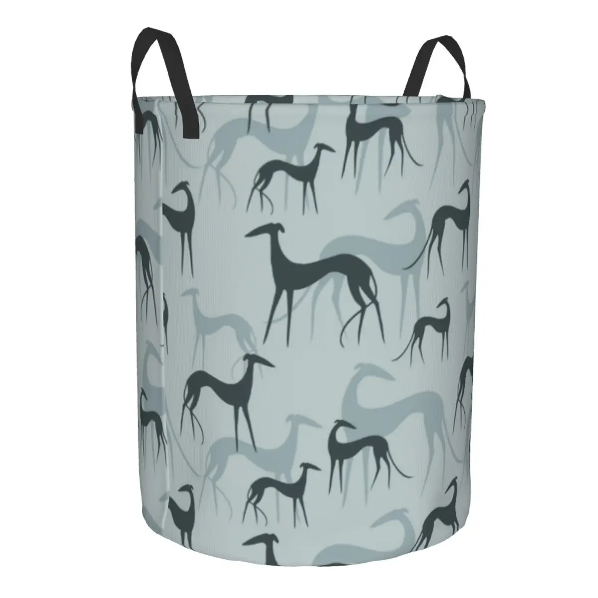 Custom Greyhound Galgos Dog Laundry Basket Collapsible Whippet Sighthound Clothes Hamper for Nursery Kids Toys Storage Bin