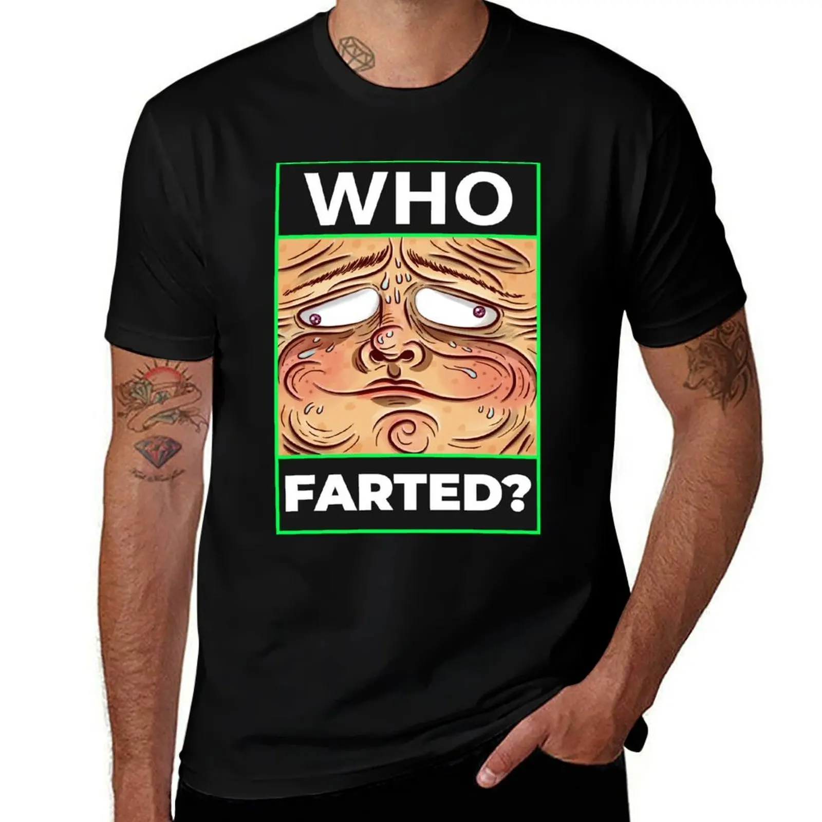 

Who Farted Funny Farting Shirt T-Shirt Soft Cotton Print T-Shirt