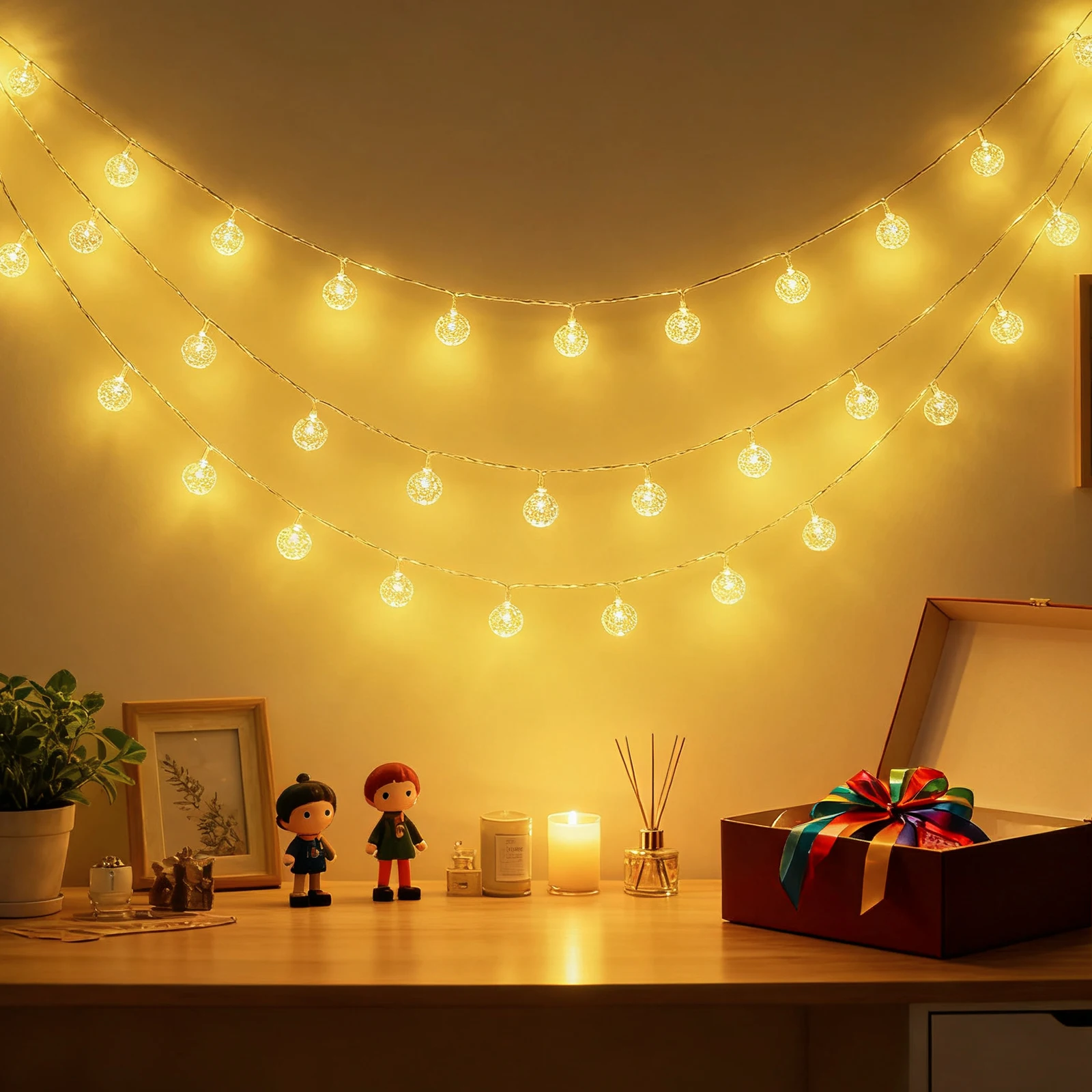 USB/Battery Powered String Lights 10/20/40/80 LEDs Crystal Globe Balls Waterproof Fairy Garland For Outdoor Garden Xmas Wedding