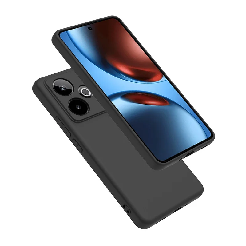 Untuk Realme GT 7 Casing TPU Lembut Ramping Hitam Matte Casing Pelindung untuk Realme GT7 Global RMX5061 Casing Silikon Penutup Ponsel RealmeGT7