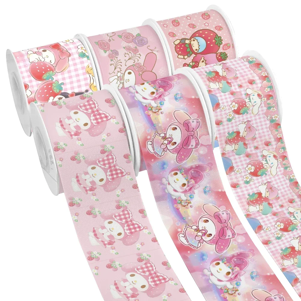 Little Twin Star Melody Sanrio Cartoon 10yards Printed Grosgrain Ribbon for Cheer Bows DIY Girl Headwear Hair Bows Satin Ribbon