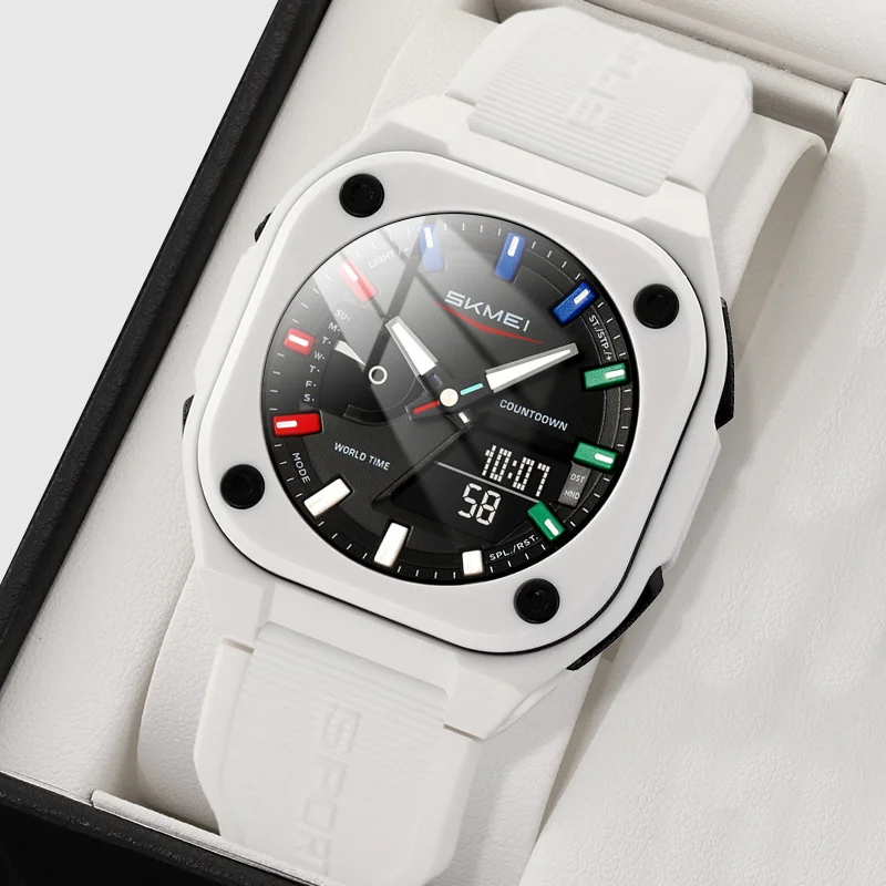 SKMEI Военные водонепроницаемые наручные часы с хронографом, уличные цифровые электронные часы с двойным дисплеем, модные деловые часы для мужчин и женщин