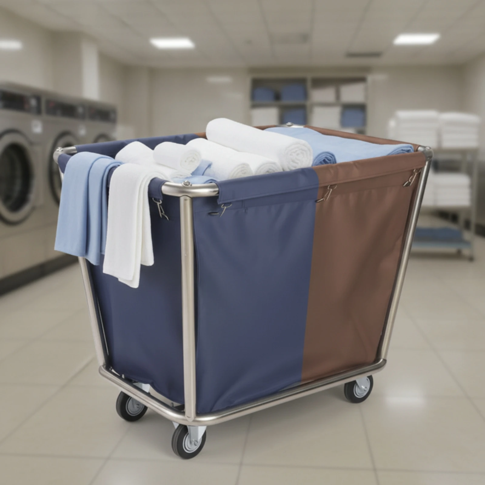 divided-laundry-cart-commercial-laundry-cart-with-wheels-mobile-extra-large-for-cleaning-personnel-hotels
