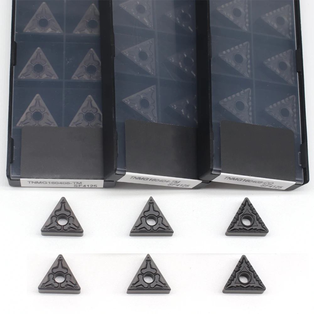 10Pcs TNMG160404/TNMG160408-TM/CQ-4125คุณภาพสูงคาร์ไบด์แทรกภายนอกหมุนเครื่องมือเครื่อง CNC สำหรับ TNMG เครื่องกลึงอะไหล่