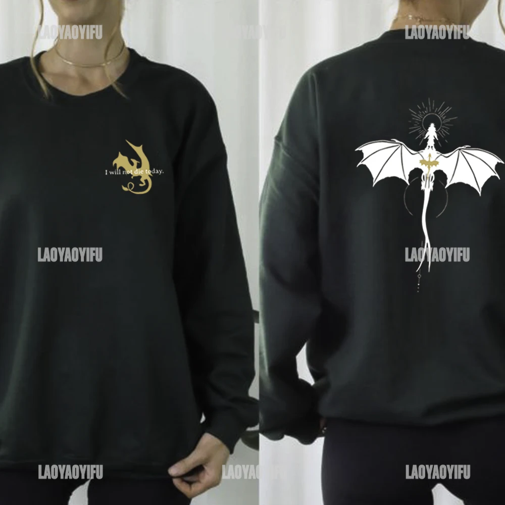 Dragon Mark Printing Sweater Fourth Wing Graphic Sweatshirt Basgiath War College Shirts Gift for Book Lovers Unisex Sweatshirt