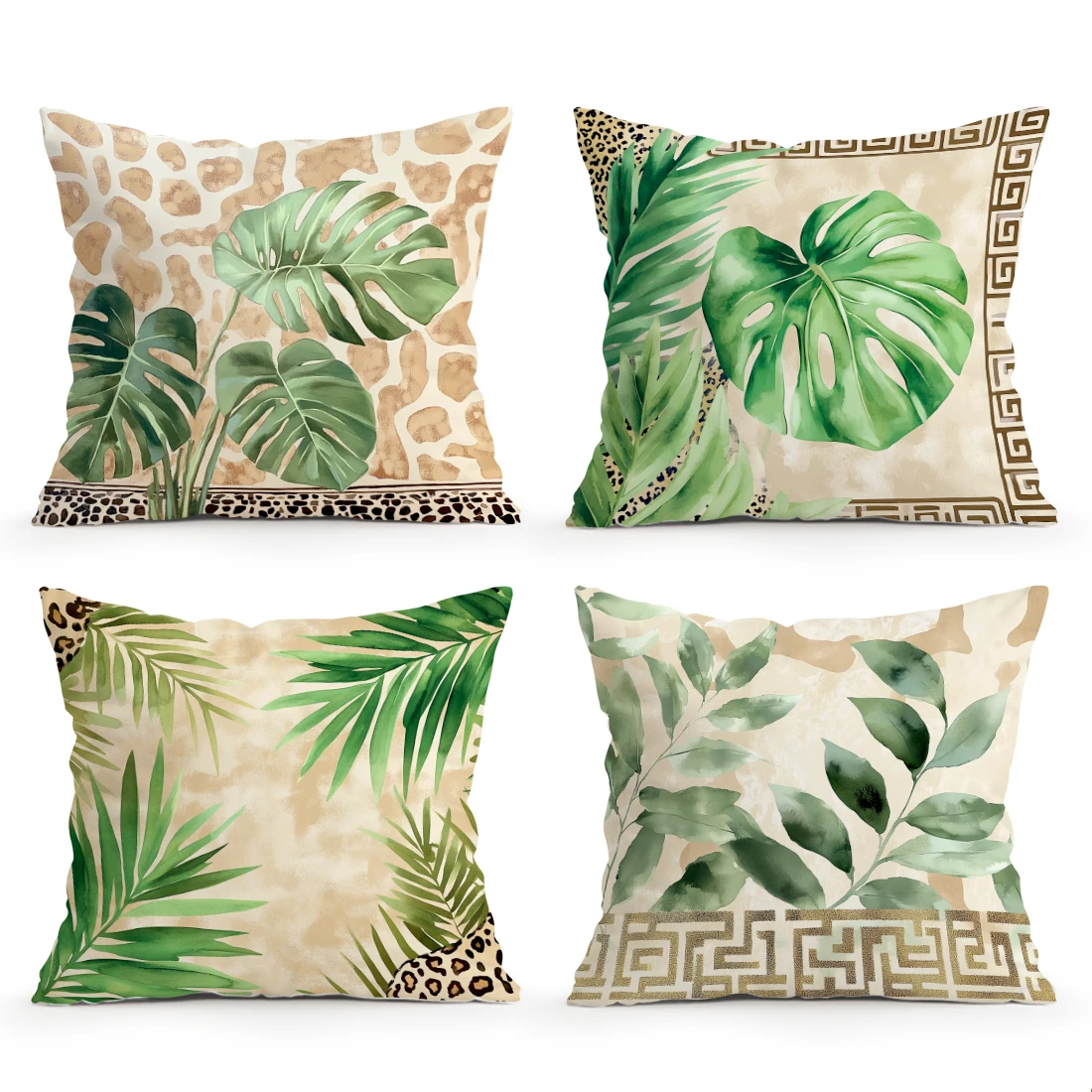 Hot Leaf Leopard Pattern Pillowcase Printed Polyester 45x45cm Throw Pillowcover Decorative Sofa Cushion Pillowslip Home Decor