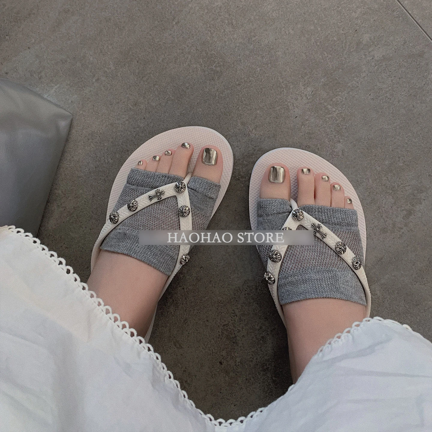 Women Fashion Mesh Split Toe Candy Color Invisible Socks Two-Toe Non-slip Cover Flip Flop Forefoot Half Foot Toe Tabi Socks